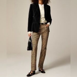 J. Crew Straight-leg chino pant in leopard print 28